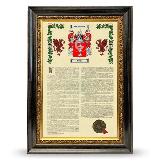 Vouts Armorial History Framed - Heirloom