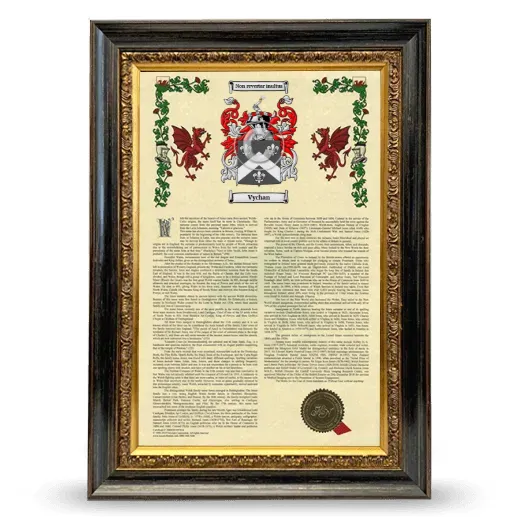 Vychan Armorial History Framed - Heirloom