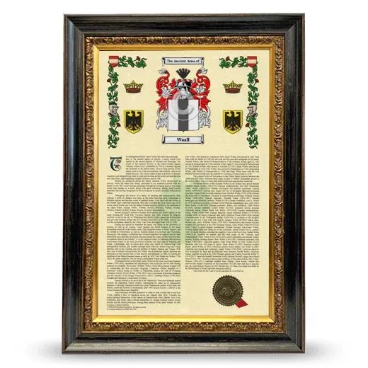 Waall Armorial History Framed - Heirloom