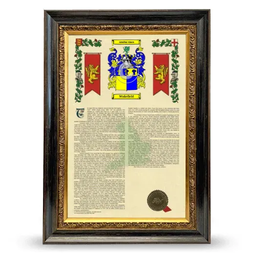 Wakefield Armorial History Framed - Heirloom
