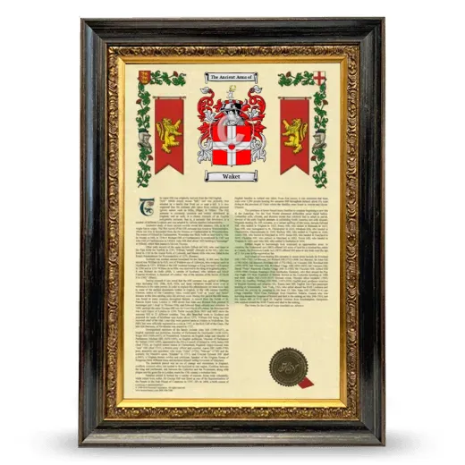 Waket Armorial History Framed - Heirloom