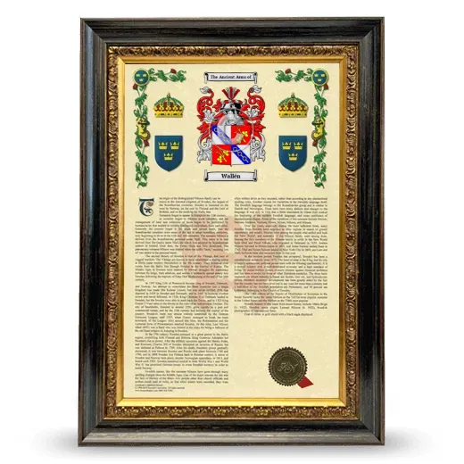 Wallén Armorial History Framed - Heirloom