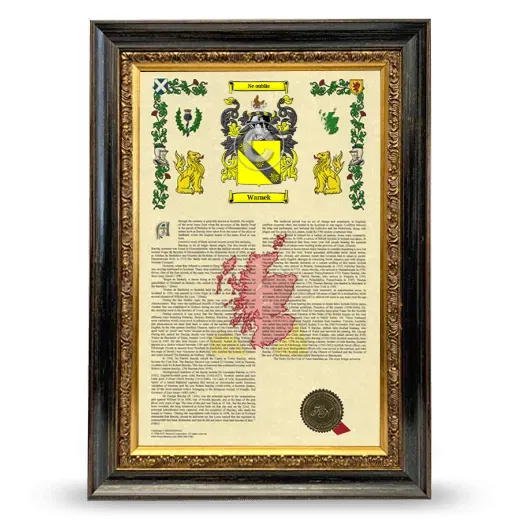 Warnek Armorial History Framed - Heirloom