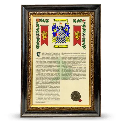Warran Armorial History Framed - Heirloom