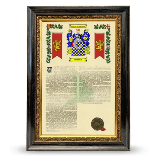 Warrend Armorial History Framed - Heirloom