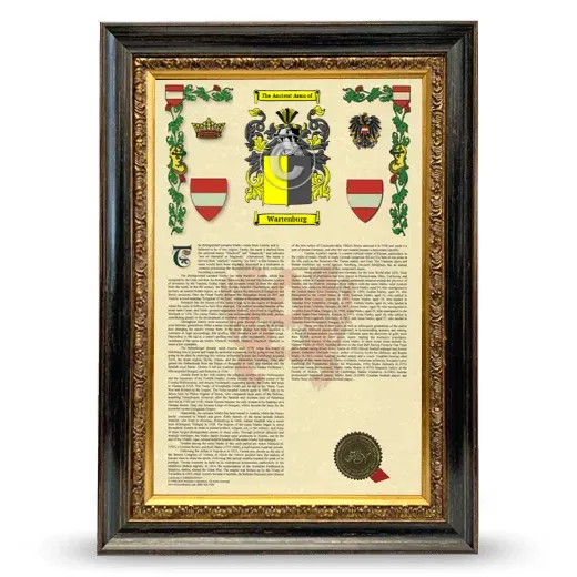 Wartenburg Armorial History Framed - Heirloom