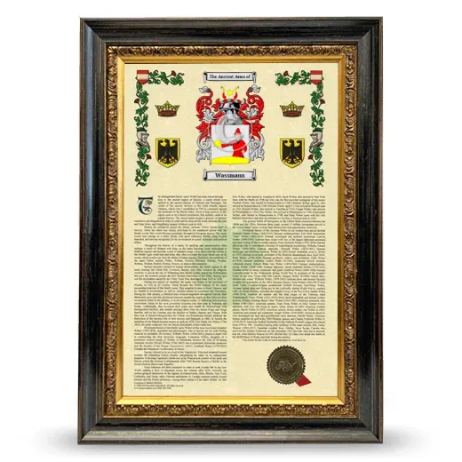 Wassmann Armorial History Framed - Heirloom