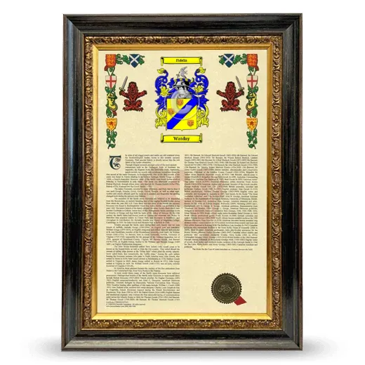 Watday Armorial History Framed - Heirloom