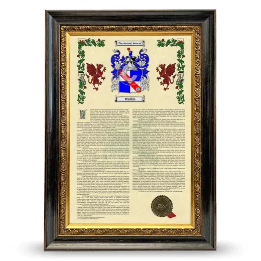 Watkis Armorial History Framed - Heirloom