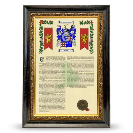 Ways Armorial History Framed - Heirloom