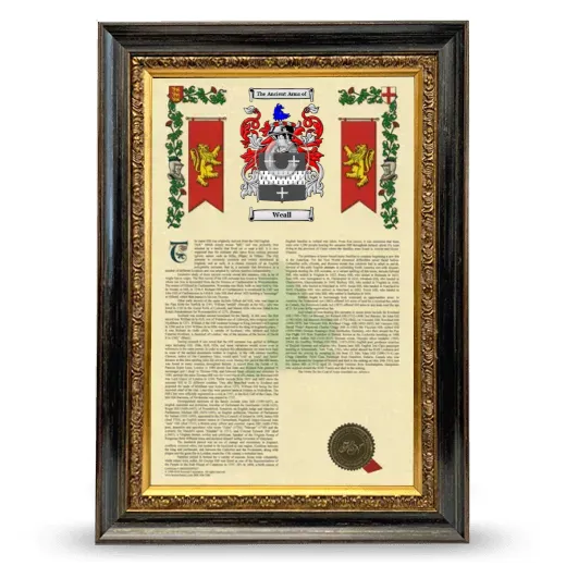 Weall Armorial History Framed - Heirloom