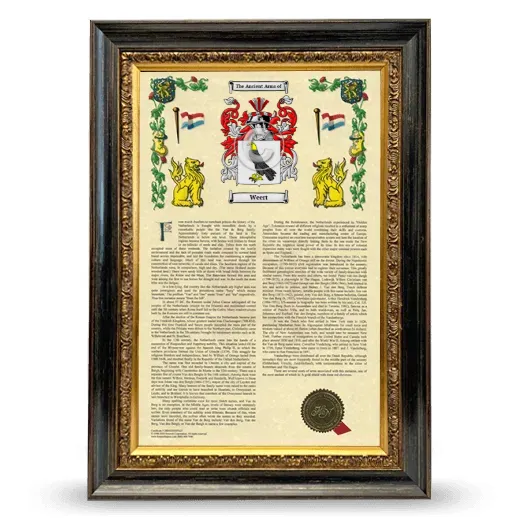 Weert Armorial History Framed - Heirloom