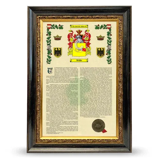 Weibe Armorial History Framed - Heirloom
