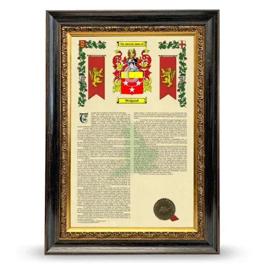 Weigand Armorial History Framed - Heirloom