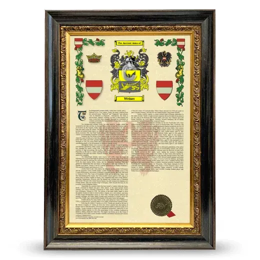 Weiner Armorial History Framed - Heirloom