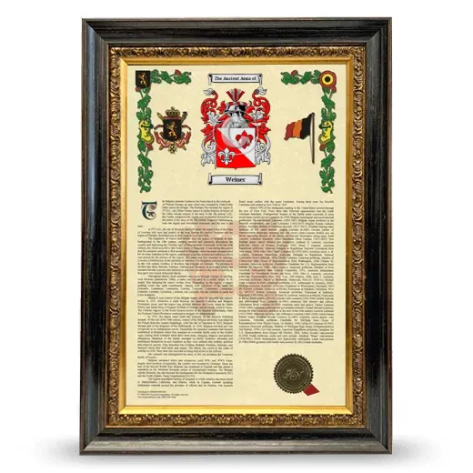 Weiner Armorial History Framed - Heirloom