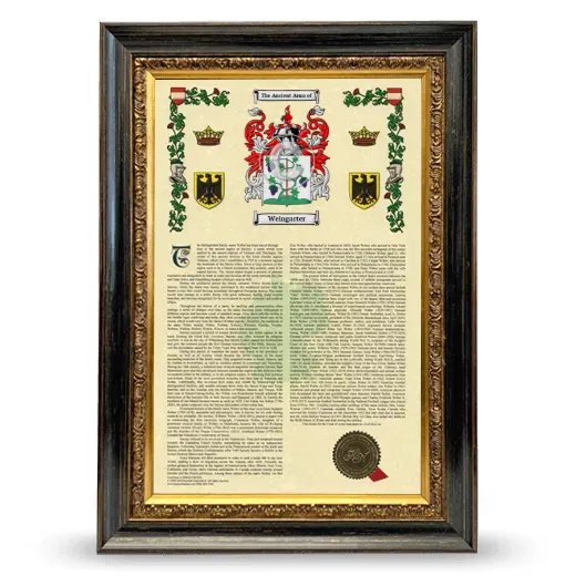 Weingarter Armorial History Framed - Heirloom