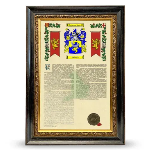 Welceck Armorial History Framed - Heirloom