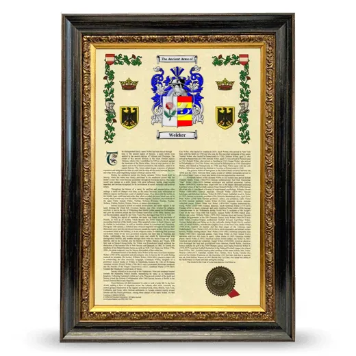 Welcker Armorial History Framed - Heirloom