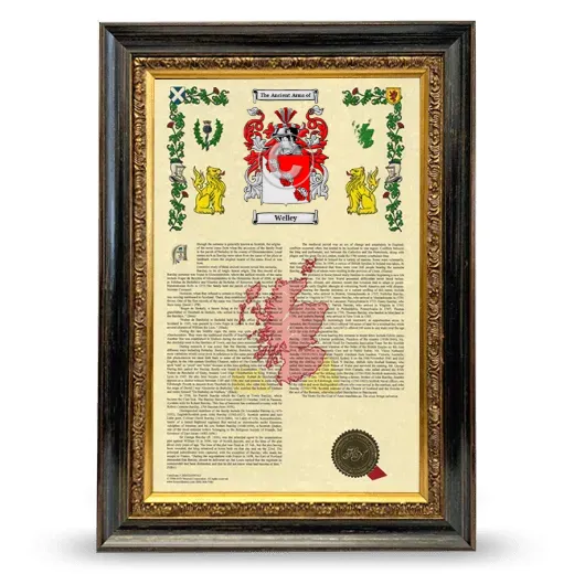 Welley Armorial History Framed - Heirloom