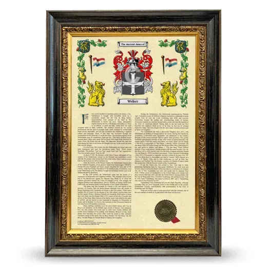 Welser Armorial History Framed - Heirloom