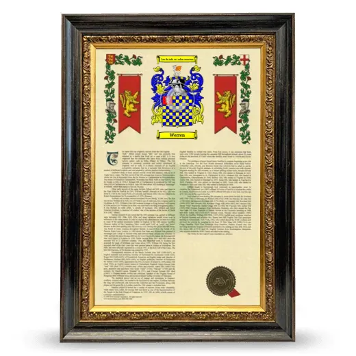 Werren Armorial History Framed - Heirloom