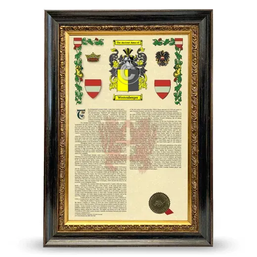 Wertenberger Armorial History Framed - Heirloom