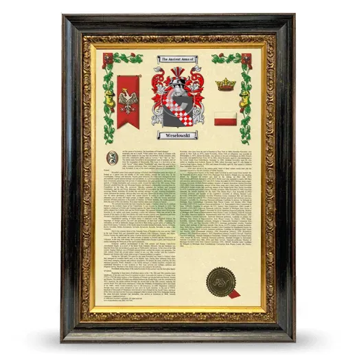 Weselowski Armorial History Framed - Heirloom