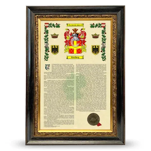 Westberg Armorial History Framed - Heirloom