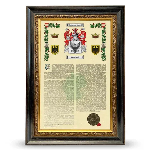 Westhoff Armorial History Framed - Heirloom