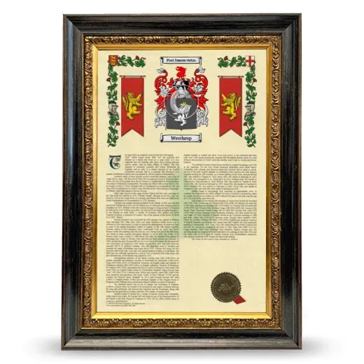 Westhrup Armorial History Framed - Heirloom