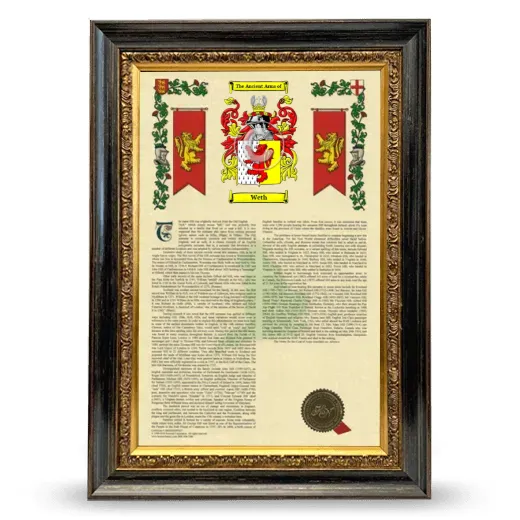 Weth Armorial History Framed - Heirloom