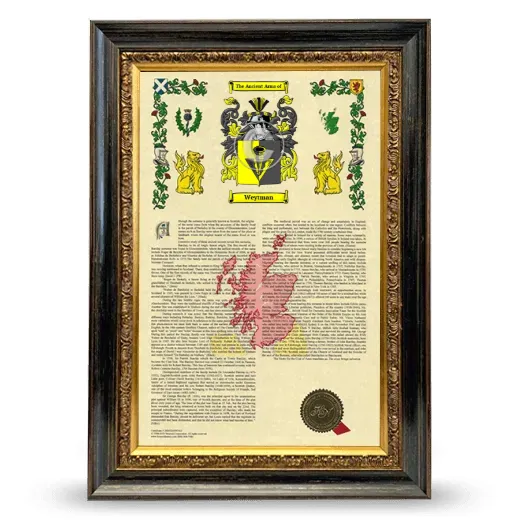 Weytman Armorial History Framed - Heirloom