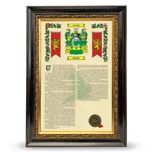 Wheeler Armorial History Framed - Heirloom