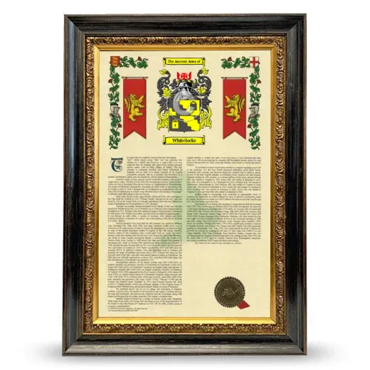 Whitelocke Armorial History Framed - Heirloom