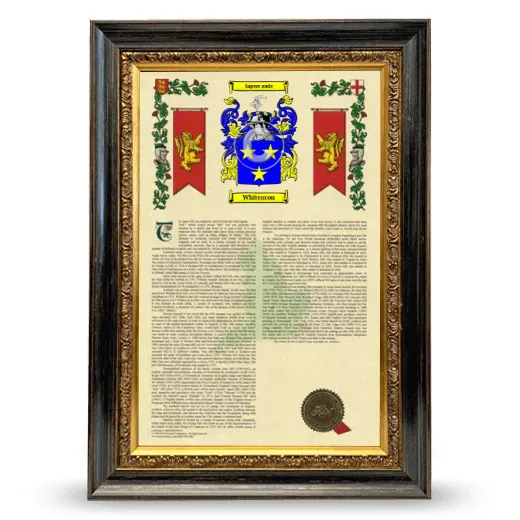 Whitenton Armorial History Framed - Heirloom