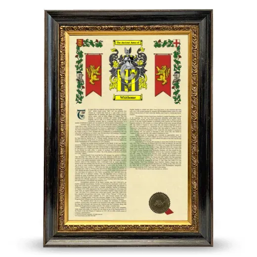 Whithome Armorial History Framed - Heirloom
