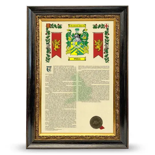 Wicken Armorial History Framed - Heirloom