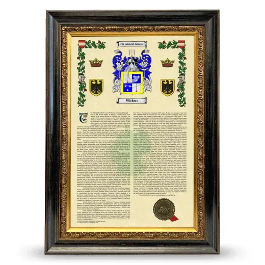 Wickert Armorial History Framed - Heirloom