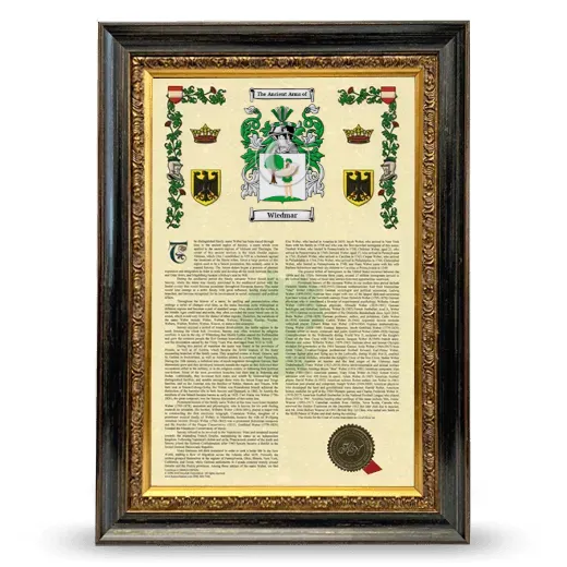 Wiedmar Armorial History Framed - Heirloom