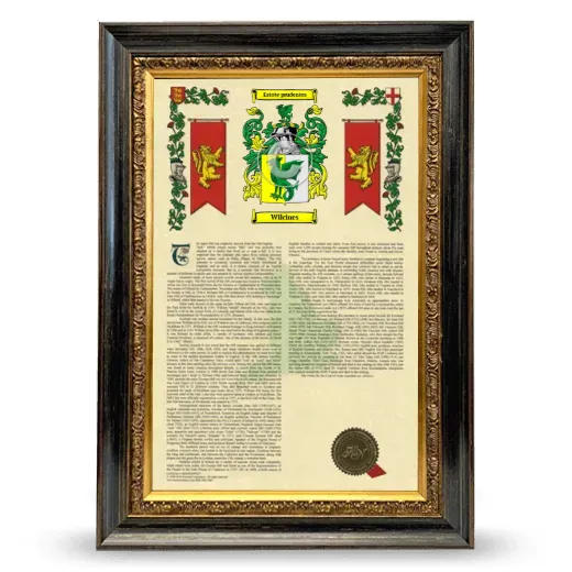 Wilcines Armorial History Framed - Heirloom