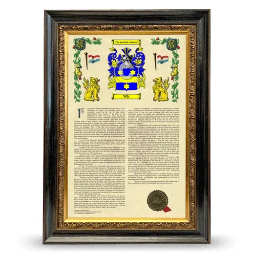 Wilt Armorial History Framed - Heirloom