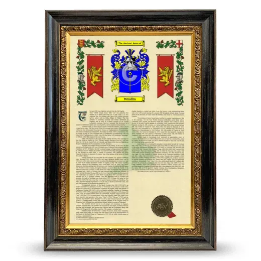 Windlin Armorial History Framed - Heirloom