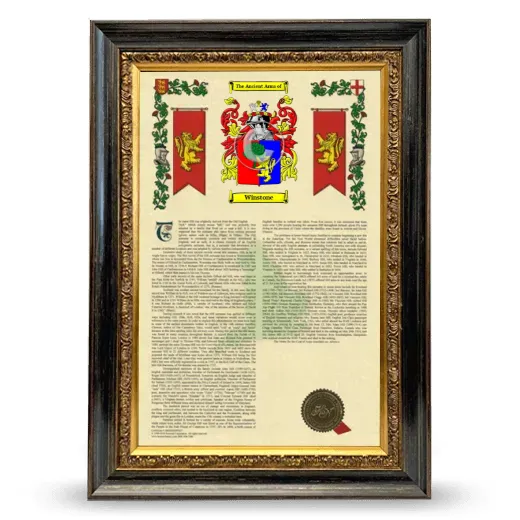 Winstone Armorial History Framed - Heirloom