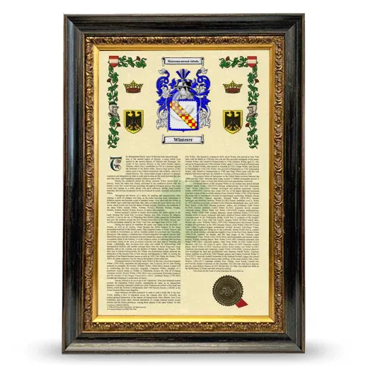 Winterer Armorial History Framed - Heirloom
