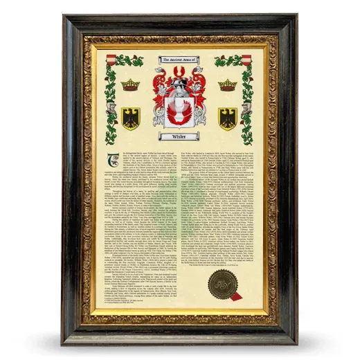 Wisler Armorial History Framed - Heirloom