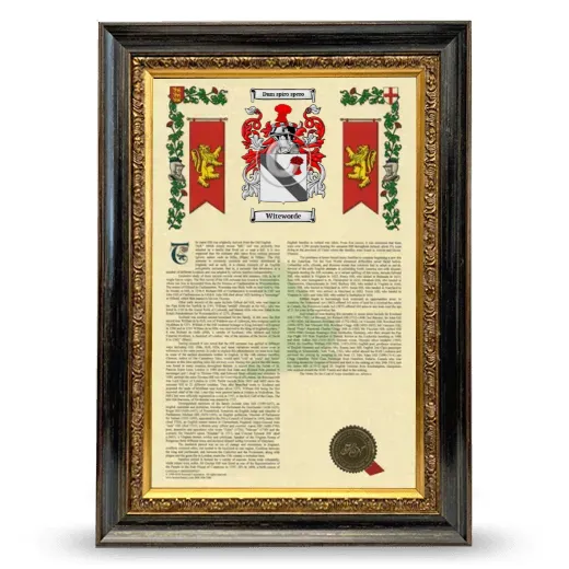 Witeworde Armorial History Framed - Heirloom
