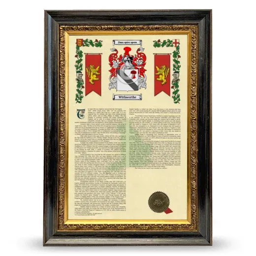 Withworthe Armorial History Framed - Heirloom