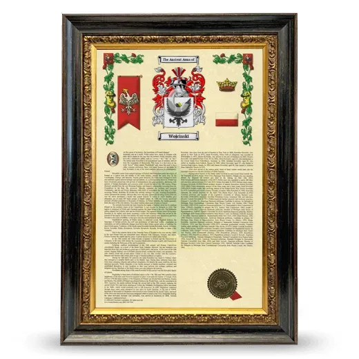 Wojcinski Armorial History Framed - Heirloom