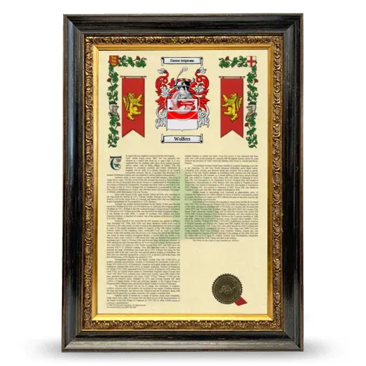 Wolfers Armorial History Framed - Heirloom
